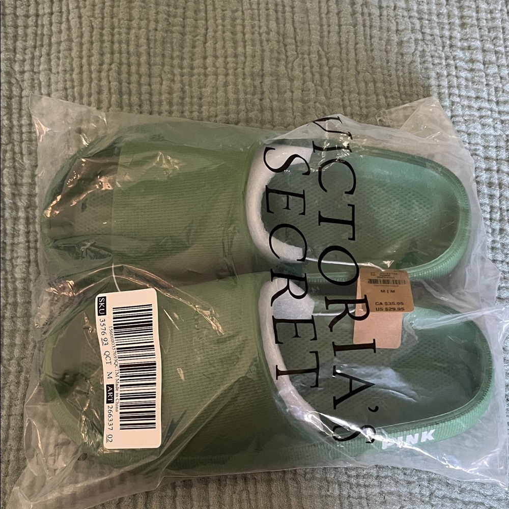 Victoria's Secret Green Slide Sandals